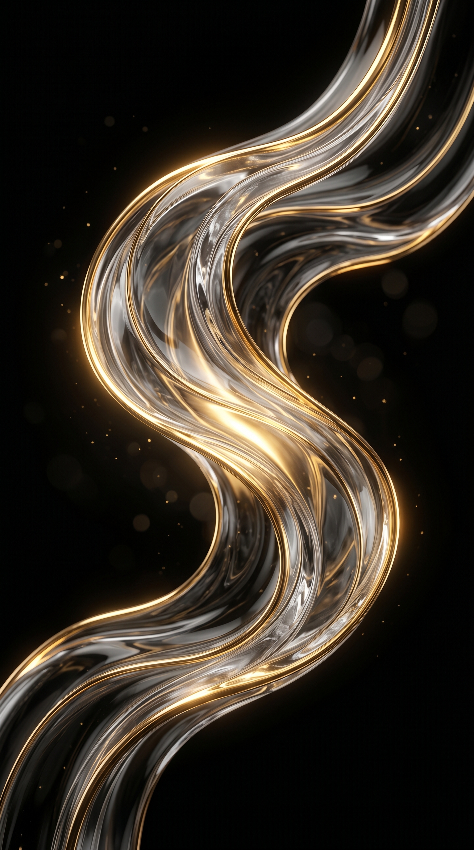 Glass Wave On Black Background